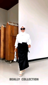 Rok Wanita Serut Samping Panjang Maksi Premium Satin Velvet (REALPICT)