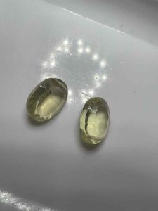 8225-CẶP CHAM ĐÁ THẠCH ANH VÀNG ( THIÊN NHIÊN ) CÓ KHOAN LỖ.