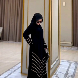 Gamis arabian kekinian //Gamis Arabian khusus hitam Terbaru elegan//COD//Yunita Lestari fashion//