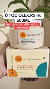 Kem ủ phục hồi tóc Olexrs Collagen 500ml siêu mượt chống gãy rụng