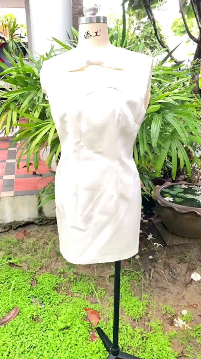 ชุดเดรส เดรสทรงตรง ชุดเดรสโบว์ เสื้อผ้า ผู้หญิง (สินค้า พรี) ชุดกระโปรง ...