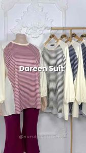 BAJU PEREMPUAN STYLE MUSLIMAH PLUSSIZE STRIPES SWEATSHIRT IRONLESS Dareen