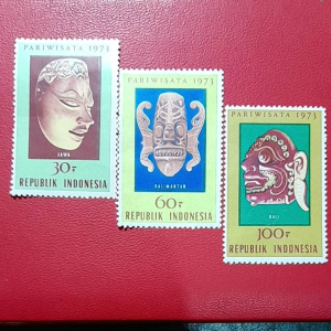 Koleksi Prangko kuno Indonesia Jaman dulu 3 Pcs Seri Pariwisata Tahun 1973 UN USED