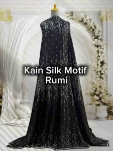 Kain Katun Satin Motif Rumi harga per setengah meter halus lembut tidak menerawang