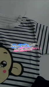 Setelan Baju Anak Laki Laki Stripe Monkey Import