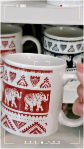 ช้างไทย ลายกางเกงช้างยอดฮิต จุ 10 ออนซ์ มัคช้าง แก้วลายช้าง เซรามิกเข้าไมโครเวฟได้ ชุดของ อินทราเซรามิค