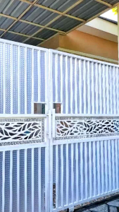 Fiber Penutup Pagar Motif Transparan ecer Meteran Tebal 07mm Tinggi Fiber 1 meter