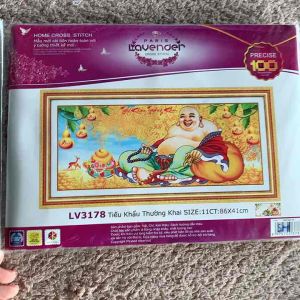 [ MỚI]Tranh thêu chữ thập Phật di lạc Lv3178 KT 86x41cm[ Tranh Hà Đoàn]