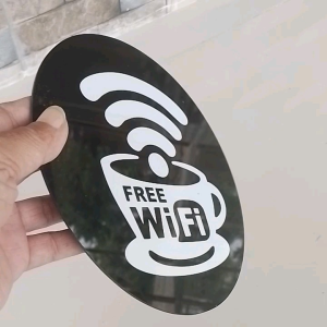 Papan Akrilik Tanda Free Wifi Untuk Warung Cafe