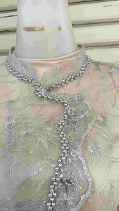 Kebaya Wisuda Tunangan Modern Krah Shanghai Warna Nude 302