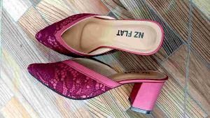 sepatu sandal wanita brukat kebaya 7cm