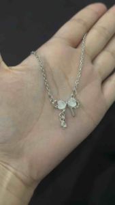 สร้อยโบว์คริสตัลใส สร้อยเงินจี้โบว์คริสตัล 🎀- Pure Necklace 01