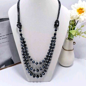 Kalung Kristal 3 layer fashion Etnik panjang
