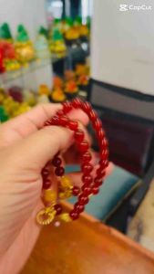 Vòng tay đá mã não đỏ nâu mix phụ kiện bản 8 li - 10 li mang lại May Mắn Tài Lộc.