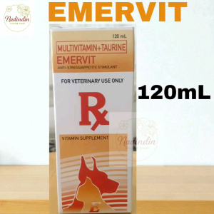 EMERVIT Multivitamin + Taurine 120mL for Veterinary Use Only Vitamin Supplement for Pets