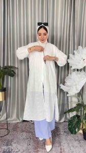 Onnie Tunik Katun Bordir - Midi Dress Katun Bordir Lebaran 2025