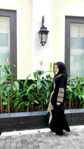 bordir zughra - abaya gamis hitam turkey jetblack premium muslim outfit fashion terbaru terkini termurah promo haji umroh