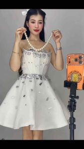 Đầm cưới TRIPBLE T DRESS dáng ngắn đính đá gương siêu xinh - size S/M/L - MS278Y
