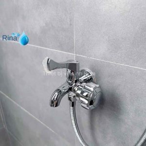Vòi củ hoa sen tắm lạnh đồng thau xi bóng cao cấp nước mạnh mẻ 2 chế độ nước Rina RN8910