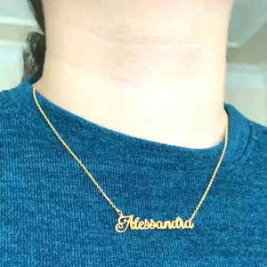 Liontin Nama Titanium Anti Karat Bisa Custom Nama Anda