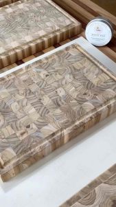 เขียงไม้สัก เขียงไม้ end grain Made in Thailand เขียงคุณภาพ สินค้า Handmade ขนาดเล็กและกลาง size S M L and XL End Grain cutting board chopping board เขียง - Lazada