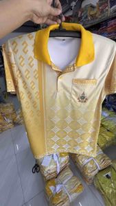 เสื้อเหลืองคอปกใส่ทำงาน มีโลโก้ 72