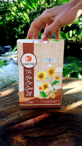 COMBO 2 HỘP Trà hoa cúc gạo lứt Quê Việt thanh nhiệt ngủ ngon điều hoà huyết áp (2 hộp x 600gr/hộp)