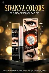 SIVANNA COLORS Bộ Sữa Táp Mascara Cao Cấp 24h Waterproof Lash Lengthening