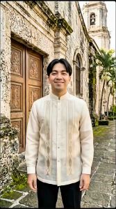 【 PREMIUM 】Modern Barong Tagalog Piña Jusilyn Long Sleeves Embroidery Mandarin Collar