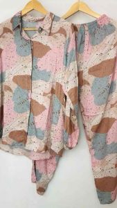 RAYYA Abstrak Rayon Premium Oversize Piyama Lengan Panjang Baju Tidur Wanita Pajamas Set Babydoll