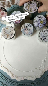 Fairy Lights Journal - READY STOCK/ art journaling/ scrapbook deco/ ZYS: Paper Drunk Dream Garden PET tape with raised shell effect