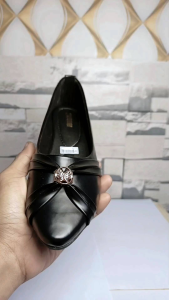 SY04 Flatshoes: Sepatu Wanita Hitam Karet untuk Kerja, Sekolah, dan Kuliah
