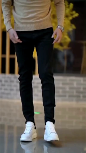 Mens denim Super stretchable slim fit skinny jeans kain tabal stretch 95% cotton 5% Spandex for men