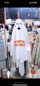 ผ้าคลุมผีฮาโลวีน👻มีทั้งขาวและะดำ(พร้อมส่ง)🚩