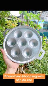 Khuôn bánh khọt chống dính 8 lỗ chất dày cao cấp kèm nắp chất liệu gang cao cấp – Gia dụng NARI