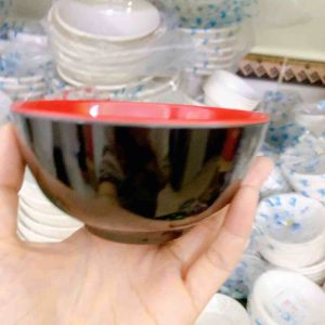 Combo 10 Chén nhựa hai lớp melamine đỏ đen cao câp Fataco - gia dụng Nari