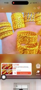 Cincin cantik Merelip Gold Plated ring emas Bangkok persis ori ada cop