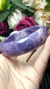 Natural Plum Blossom Tourmaline Purple bangle 59mm+ 梅花碧玺云母碧玺雪花碧玺/锂云母手镯 59mm+