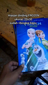 hiasan dinding FROZEN 20X30 FOTO+BINGKAI KAYU POSTER FROZEN ANIMASI KARTUN ANAK hiasan dekorasi