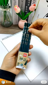 (10 Pcs) High-Quality Deli Green Writing Pencils - HB & 2B Lead-Free Durable Core for Smooth Writing