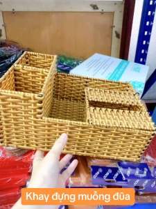 Khay đựng muỗng đũa đa năng rổ nhựa giả may đa năng hàng loại 1 sài bền - gia dụng Nari