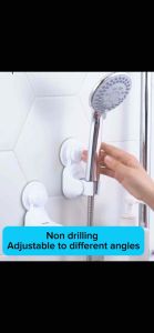 Suction Shower Holder Adjustable Self Adhesive Bath Shower Head Holder Hook Wall Mounted Bracket Removable Handheld Shower Holder
