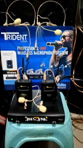 TRIDENT X5 White Professional UHF Wireless Lapel Microphone System with Two Transmitter Body Packs