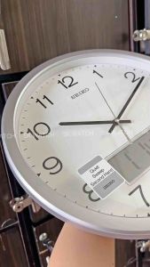 🆕 Seiko LCD Wallclock | 35cm | QXL007S | Quiet Sweep Second Time Date | Jam Dinding LCD