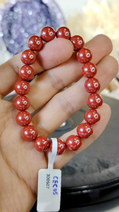 Natural Premium Grade Emperor Red Cinnabarite Crystal (Resin)Beads Bracelet CEC05 #Cinnabarite #CrystalBracelet
