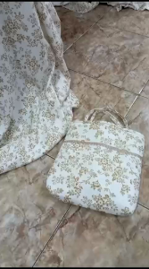 Mukena Terusan Dewasa tanpa tangan gentur dewasa jumbo katun foil gliter gold premium
