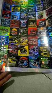 48 Pcs Sticker Bus Mania Hologram Asli Unit Model Kotak