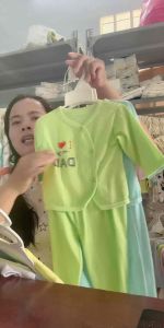 Dài chéo Hồng 1 sét 5 bộ quần áo dài tay thun cotton cho bé sơ sinh đến 7 ký