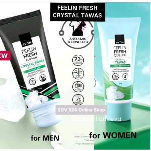 AVON FEELIN FRESH CRYSTAL TAWAS Available FOR MEN & Woman 55ml Antiperspirant Deodorant Cream