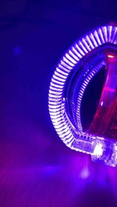 Lampu Depan Projie Led Daymaker Biled 2 Mata Angel + Devil Led Putih Putih